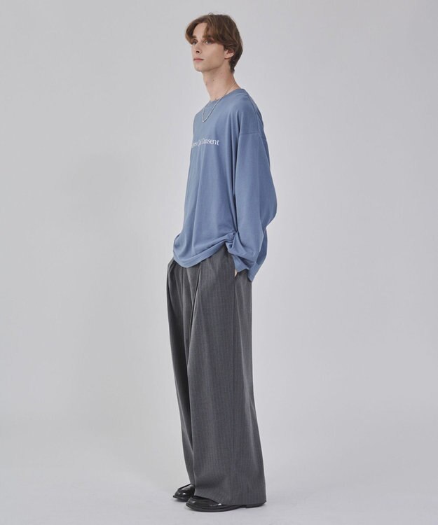 WEGO 【２点セット/ユニセックス着用ITEM】アクセ付きフォトコラージュT（LS） サックス