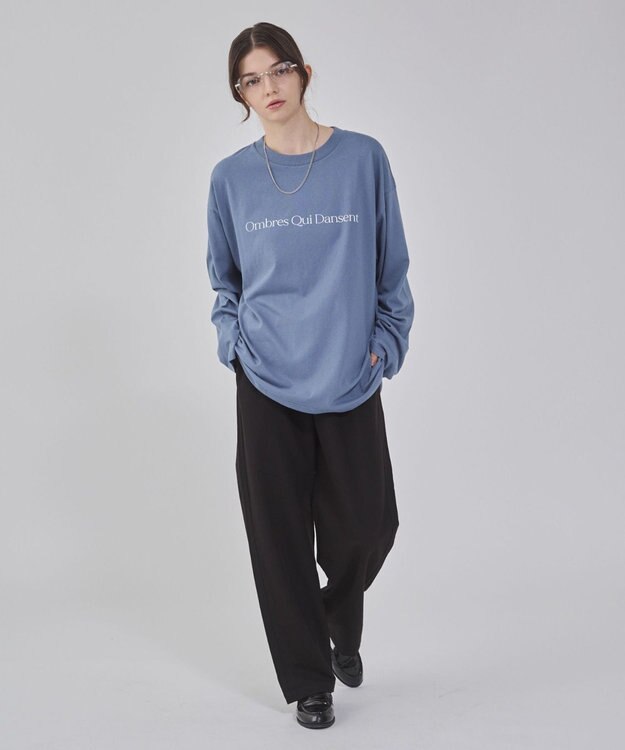 WEGO 【２点セット/ユニセックス着用ITEM】アクセ付きフォトコラージュT（LS） サックス