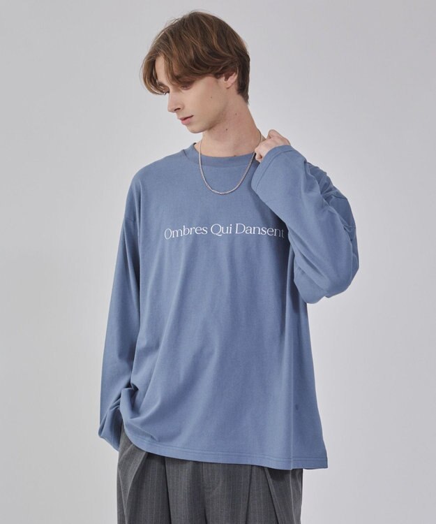 WEGO 【２点セット/ユニセックス着用ITEM】アクセ付きフォトコラージュT（LS） サックス