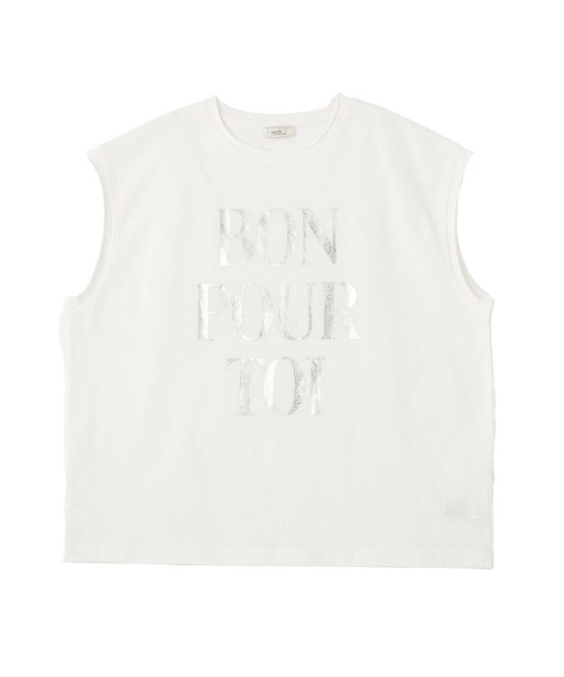 earth music&ecology 【綿100％】フレンチスリーブプリントＴシャツ Off White