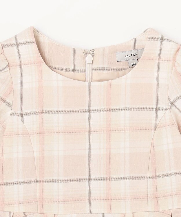 ANY KIDS ジャケット付き チェック ワンピース ピンクベージュ