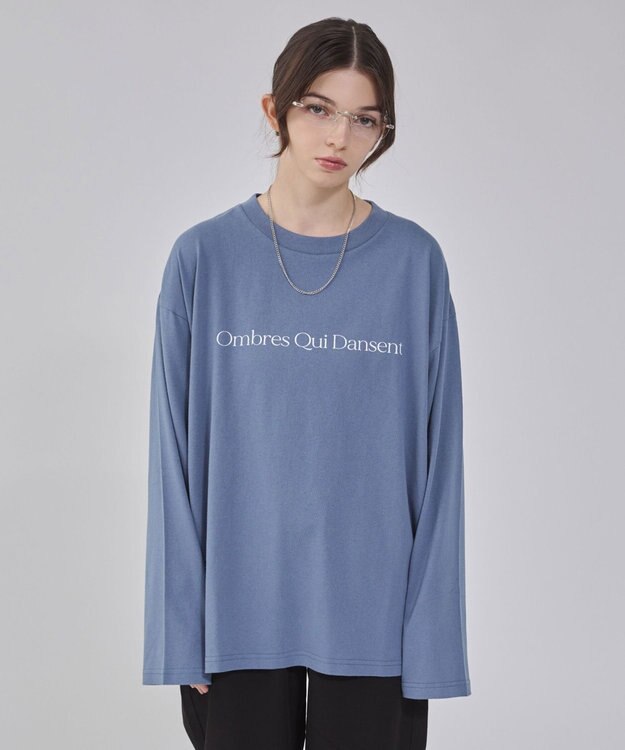 WEGO 【２点セット/ユニセックス着用ITEM】アクセ付きフォトコラージュT（LS） サックス