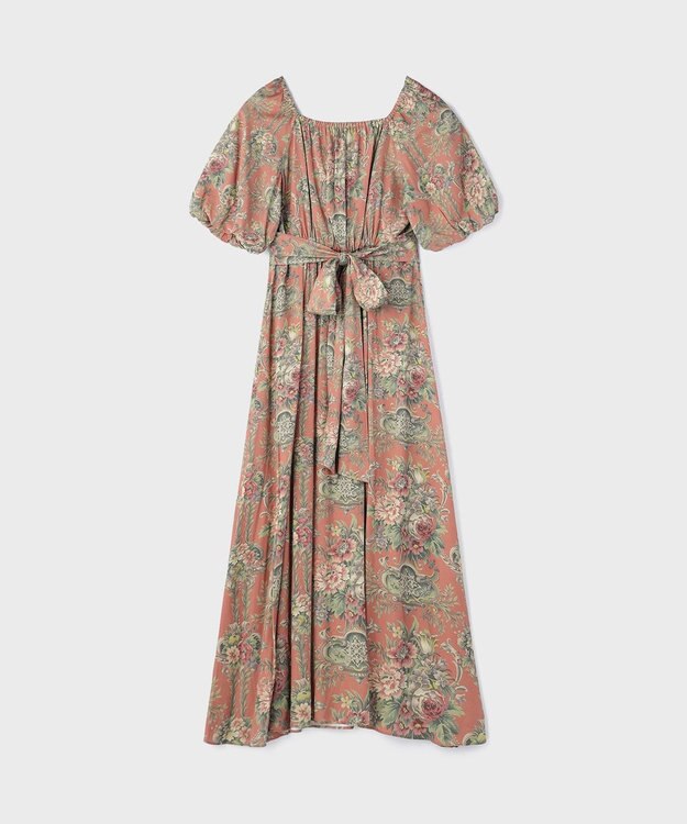 GRACE CONTINENTAL ヴィンテージフラワープリントワンピース キャメル