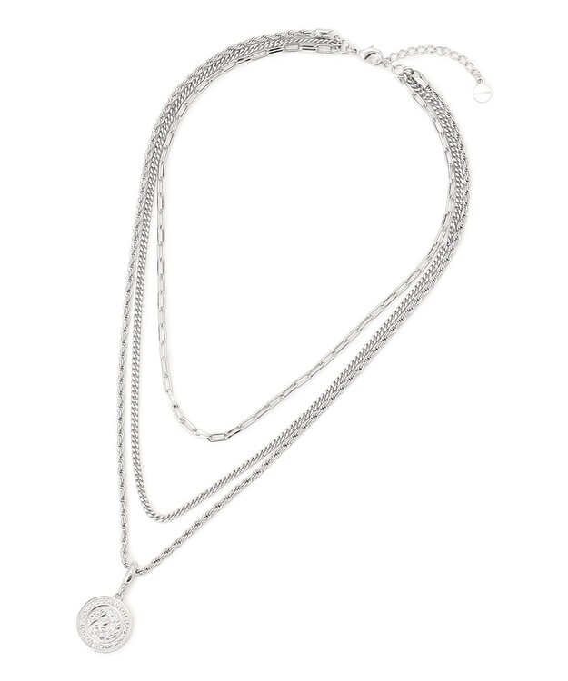 23区 【先行予約】3連チェーン コイン ネックレス シルバー系