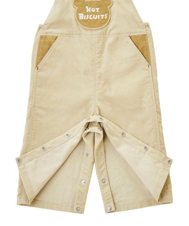 MIKI HOUSE HOT BISCUITS 【70-110cm】 コーデュロイ オーバーオール ベージュ