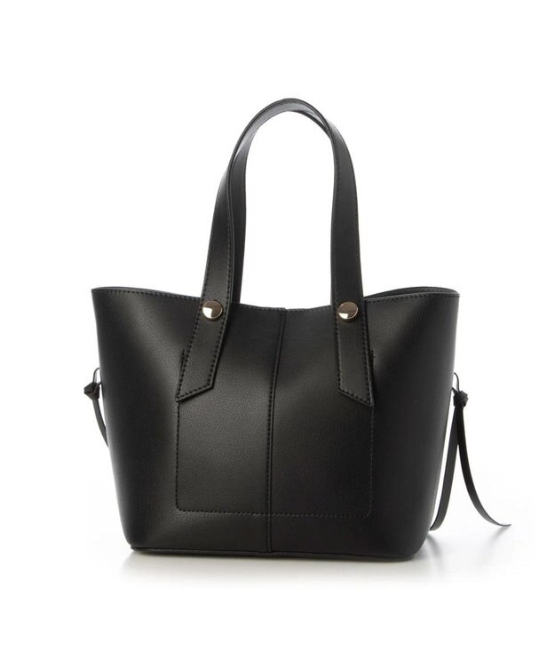 UNBILLION cachecache スタッズポイント両面合皮2wayトートバッグ ブラック