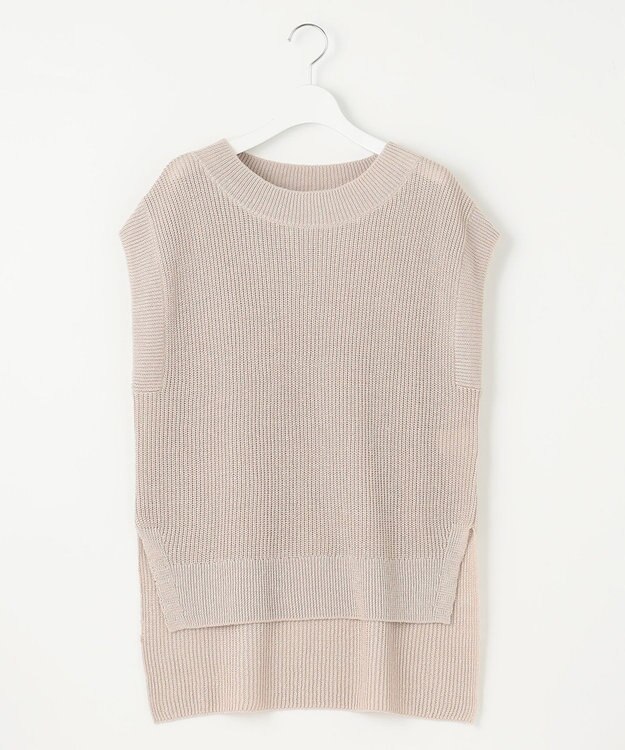 自由区 S 【洗える】リネンミドルゲージニット ベスト フラックス