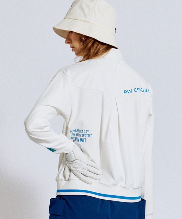 PW CIRCULUS 【吸水速乾 / UV遮蔽率99.5% UVカット / ストレッチ】【WOMEN】ハーフジップロングスリーブモックネックT ゴルフウェア レディース ホワイト系