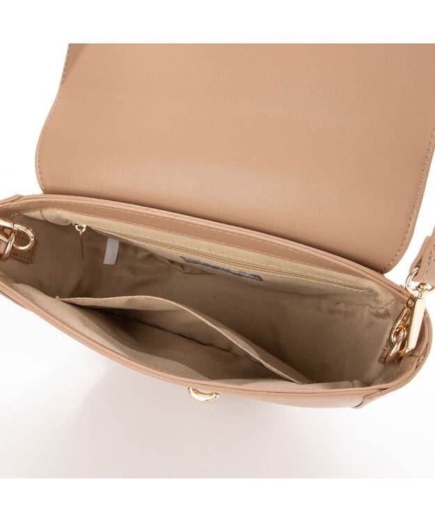 UNBILLION cachecache 財布ポーチ付きハーフムーンショルダーバッグ オーク