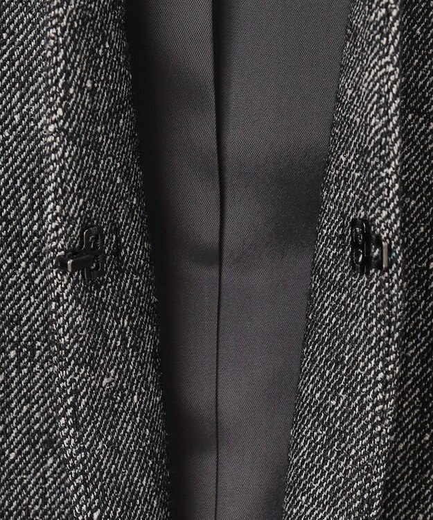 ICB ミックスヤーンツイード ノーカラージャケット グレー系7