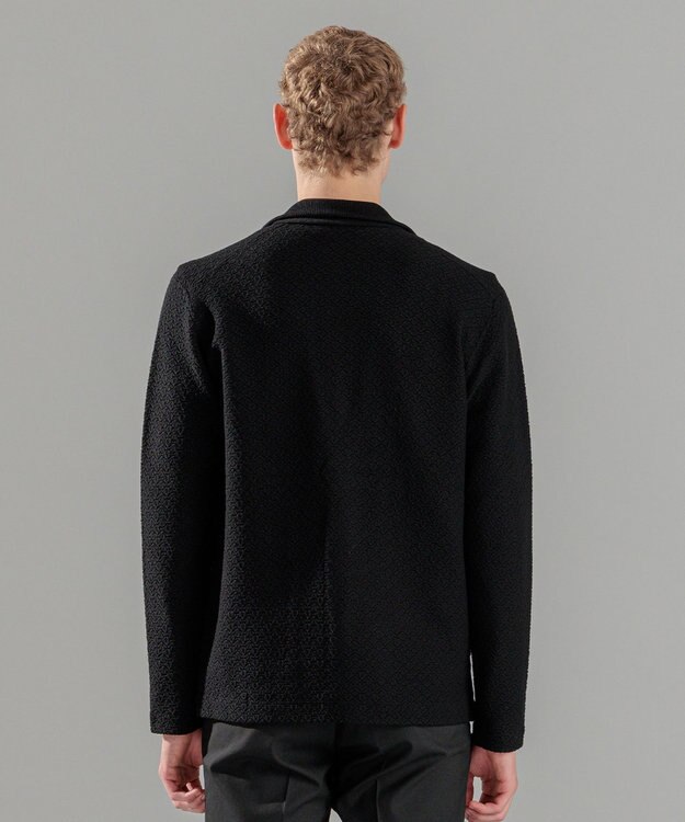 JOSEPH HOMME 新型【洗える】ヴィスコースリンクス 　ニットジャケット ブラック系