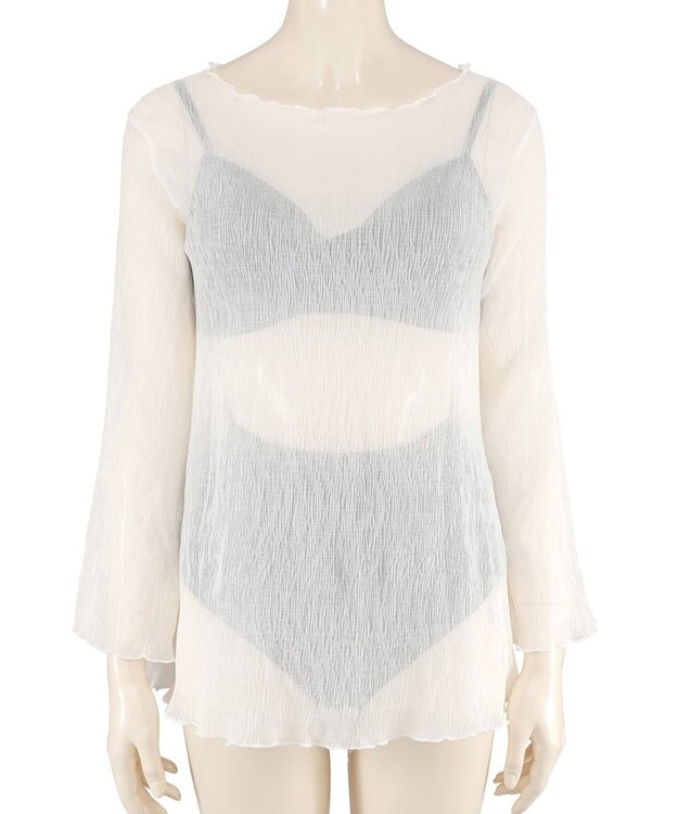 San-ai Resort（三愛水着楽園） 【WEB限定】シアー素材トップス3点セット水着 オフホワイト