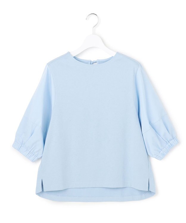 J.PRESS YORK STREET 【WOMEN】ファブリックスリーブ プルオーバー サックスブルー系