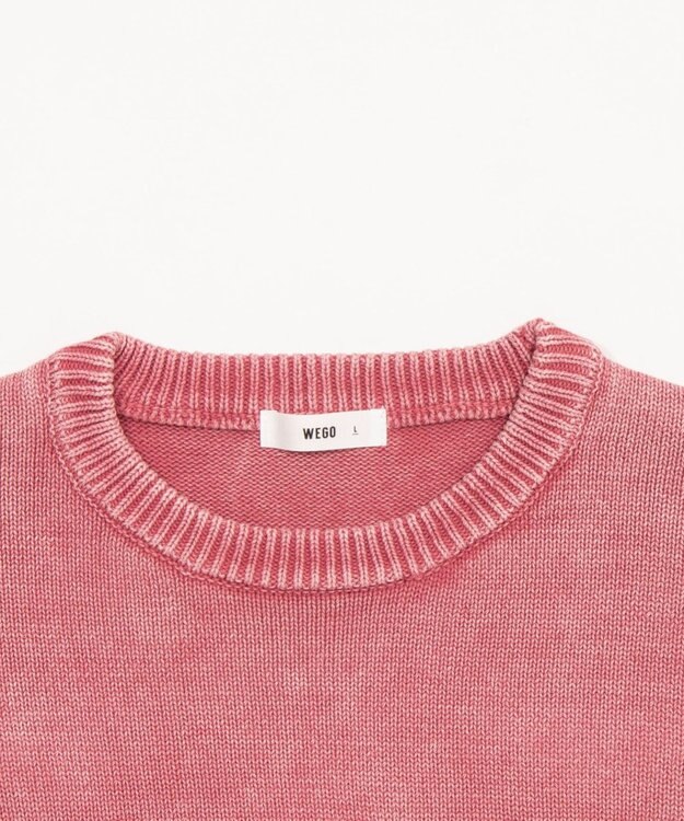 WEGO ブリーチニットグラフィックプルオーバー ピンク