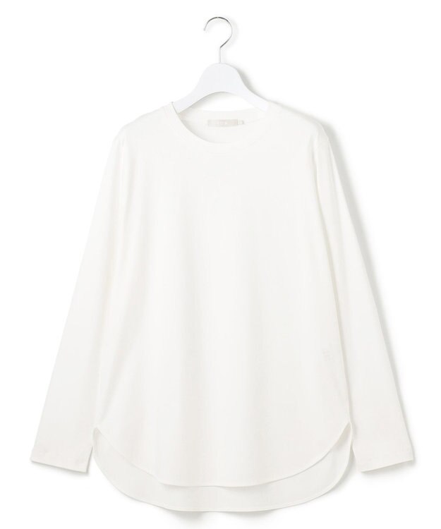 ICB L 【マシンウォッシャブル可】シンプルジャージー ロングスリーブTシャツ オフホワイト系