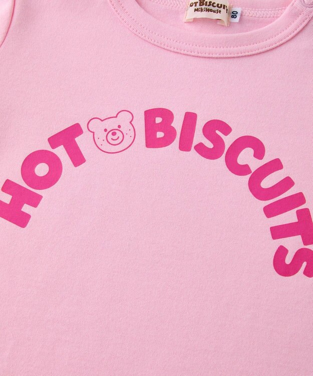 MIKI HOUSE HOT BISCUITS 【70-120cm】ロゴシリーズ 半袖Tシャツ ピンク
