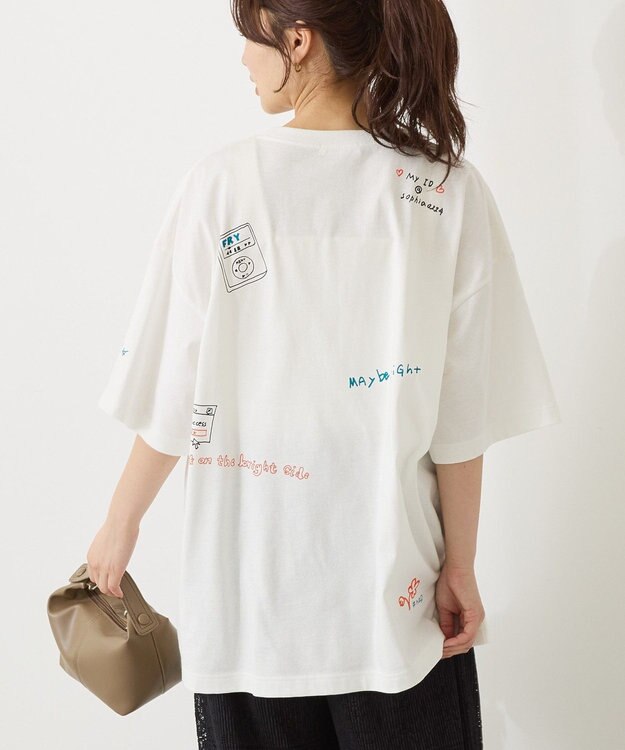 AMERICAN HOLIC 総柄ロゴTシャツ Off White