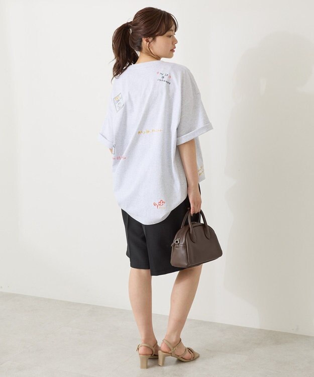 AMERICAN HOLIC 総柄ロゴTシャツ Gray Mixture