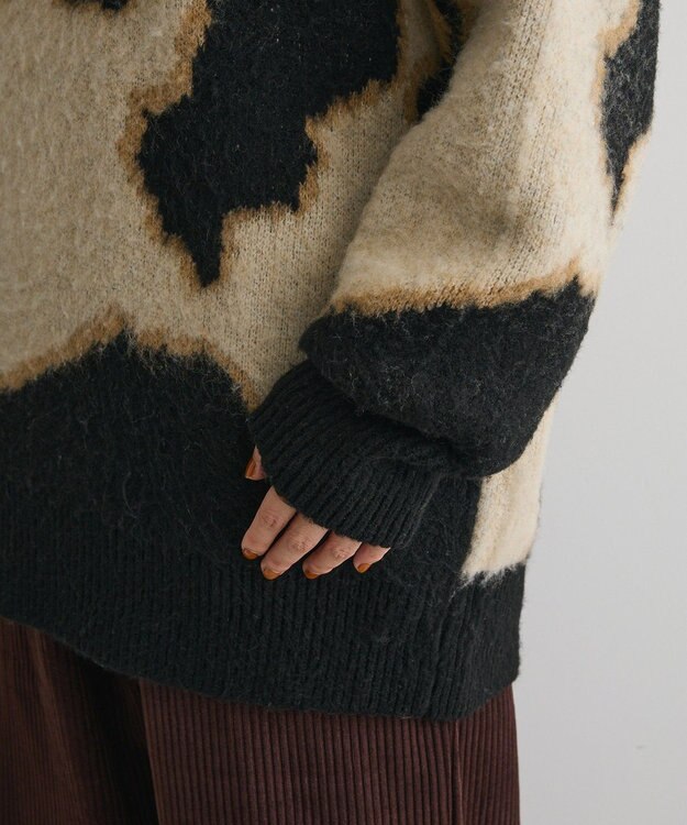 CRAFT STANDARD BOUTIQUE アニマルジャカードニットプルオーバー Light Beige