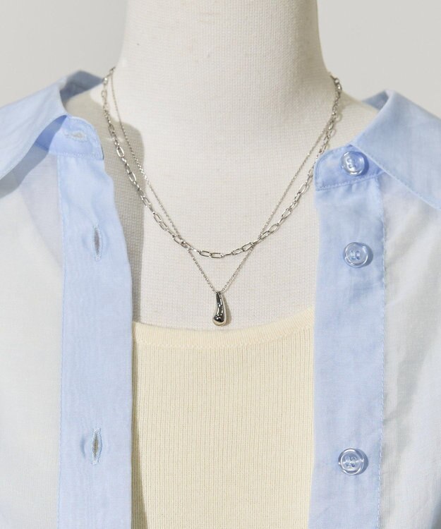 AMERICAN HOLIC 2連ドロップトップネックレス Silver