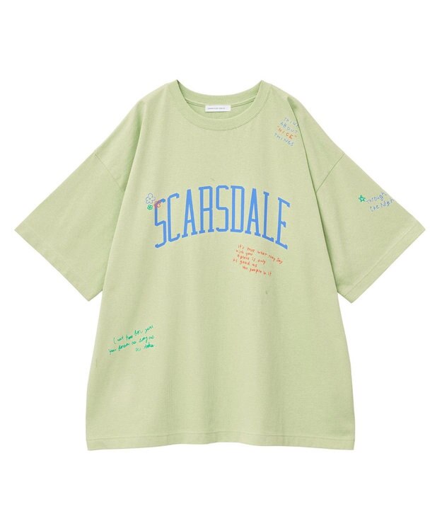 AMERICAN HOLIC 総柄ロゴTシャツ Lime Green