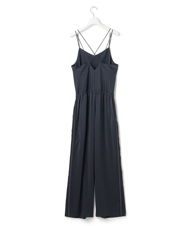 ICB L 【WEB＆一部店舗限定】 StretchVintageSatin オールインワン ネイビー系