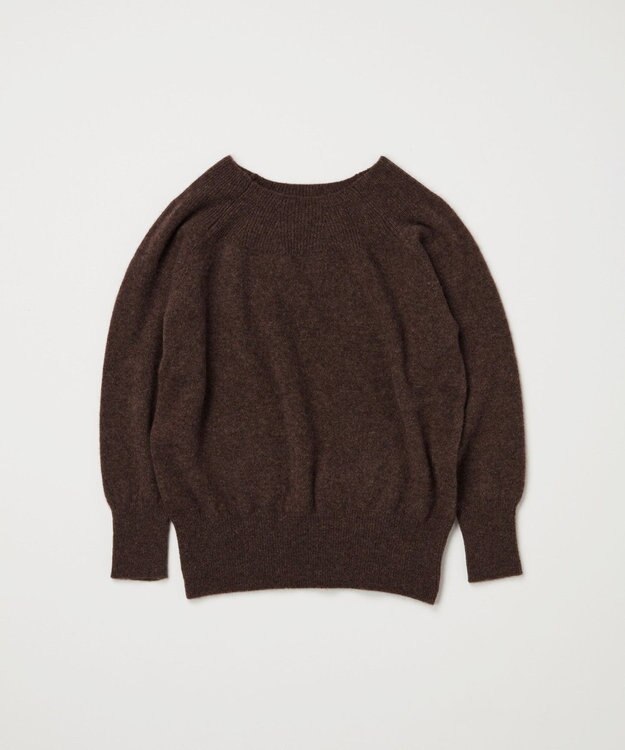 TOQUE 〈大草直子さんアドバイザー〉ベビーアルパカ×ウール縮絨ニットラグランスリーブ ブラウン