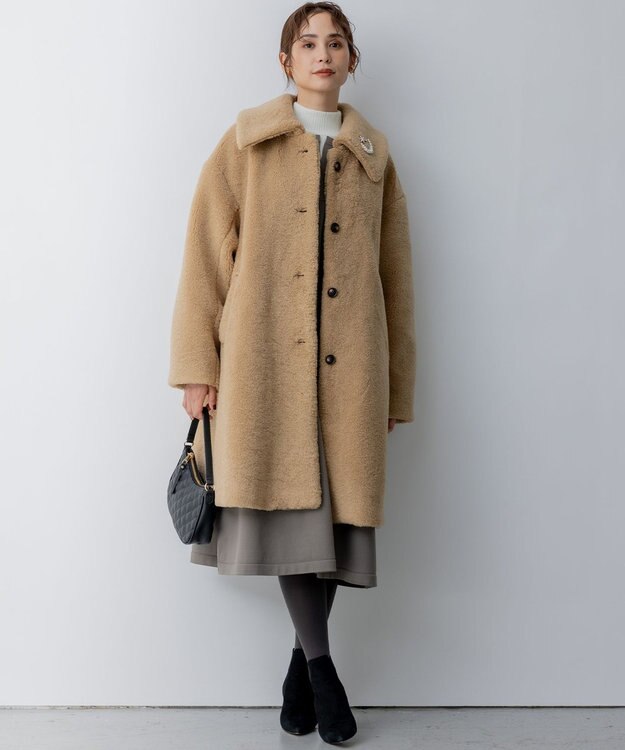 組曲 L テディボア コート ベージュ系