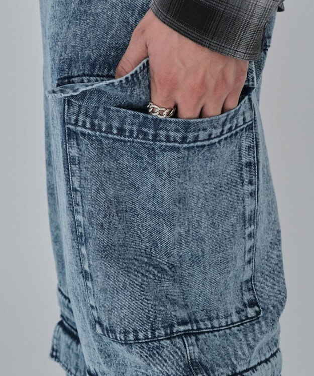 WEGO 2WAYマルチデニムカーゴパンツ デニム淡加工色