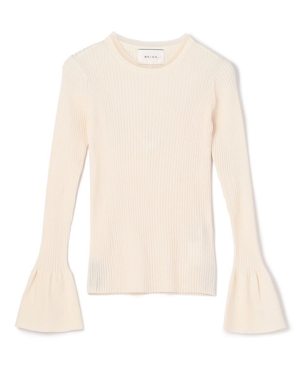 BEIGE， HANNA / リブニットトップス Ecru