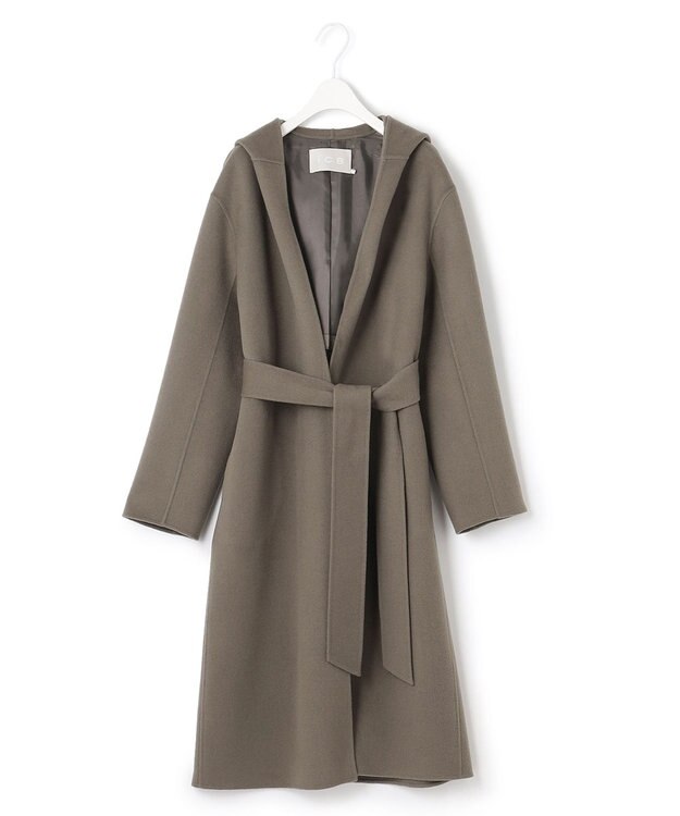 ICB ウールリバーフーデットコート アッシュカーキ系