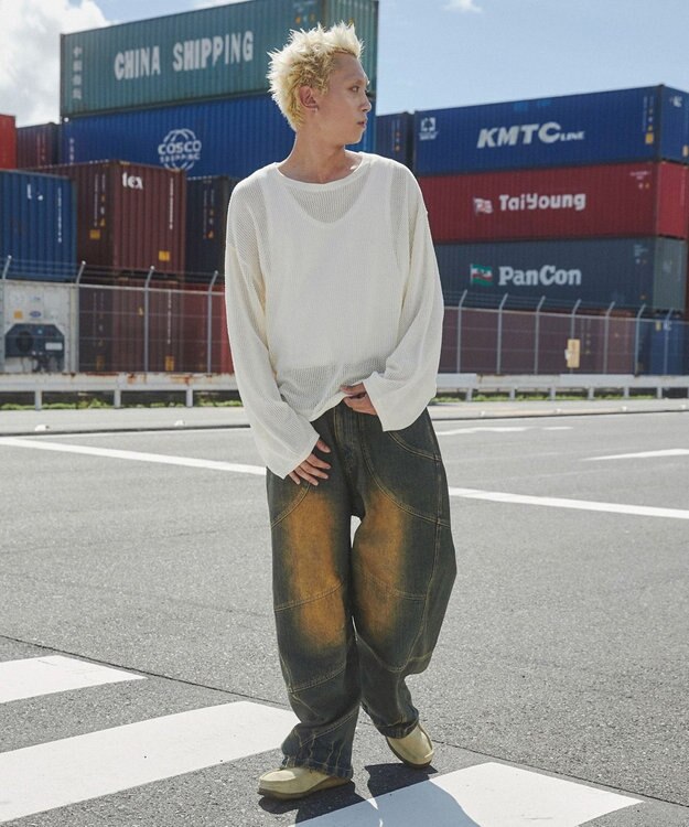 WEGO メッシュニットプルオーバー（LS） オフホワイト