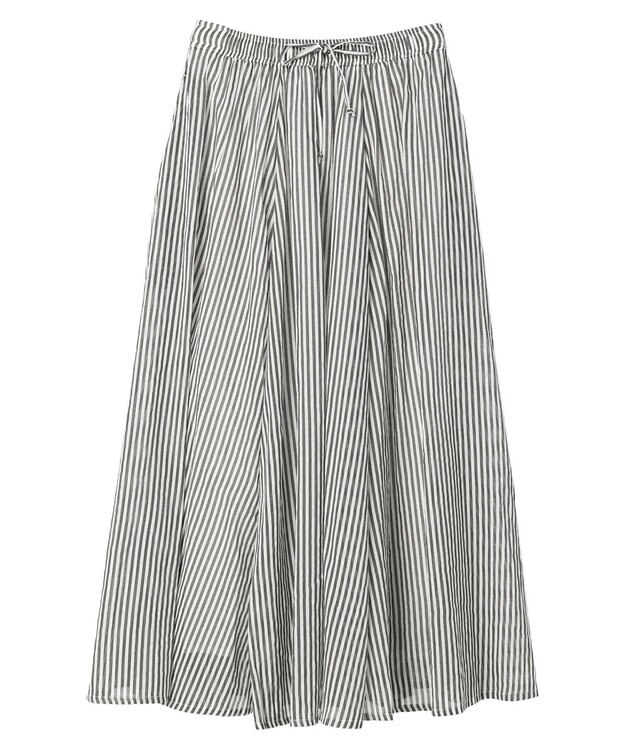 Green Parks インド綿　ふんわりボイルロングスカート Stripe