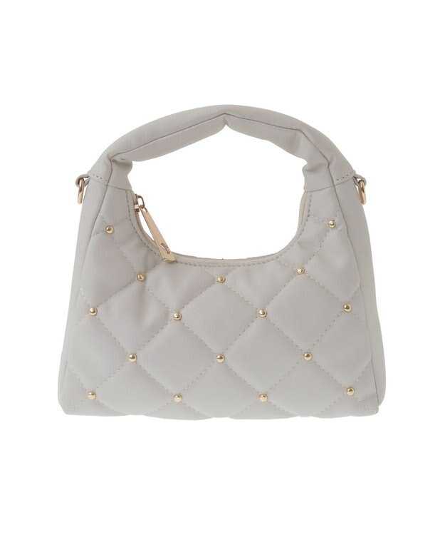 earth music&ecology スタッズキルトバッグ Ivory