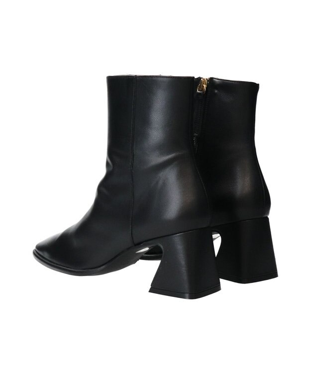 INTER-CHAUSSURES 【ANGEL ALARCON】フレアヒールセンターシームショートブーツ ブラック