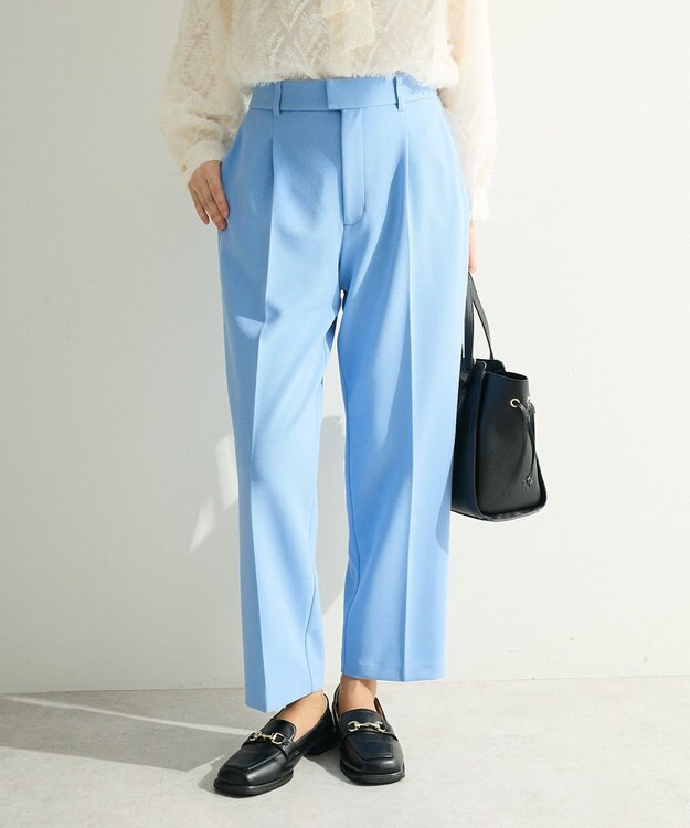 Green Parks Ｏ．きれいシルエットテーパードパンツ Sax