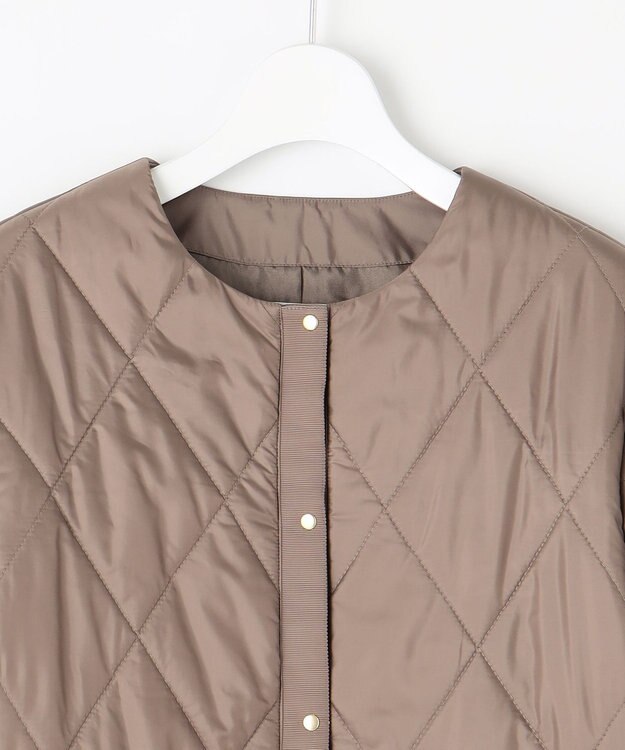 J.PRESS LADIES 【洗える】高密度タフタ キルティング ショート コート ブラウン系