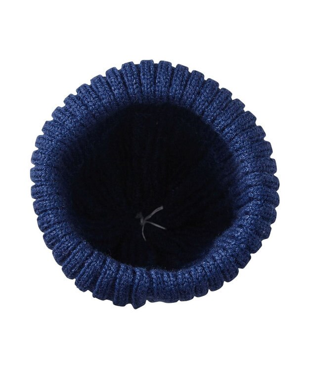 MIKI HOUSE HOT BISCUITS 【46-56cm】 ぼん天付きケーブル編みニット帽子 紺