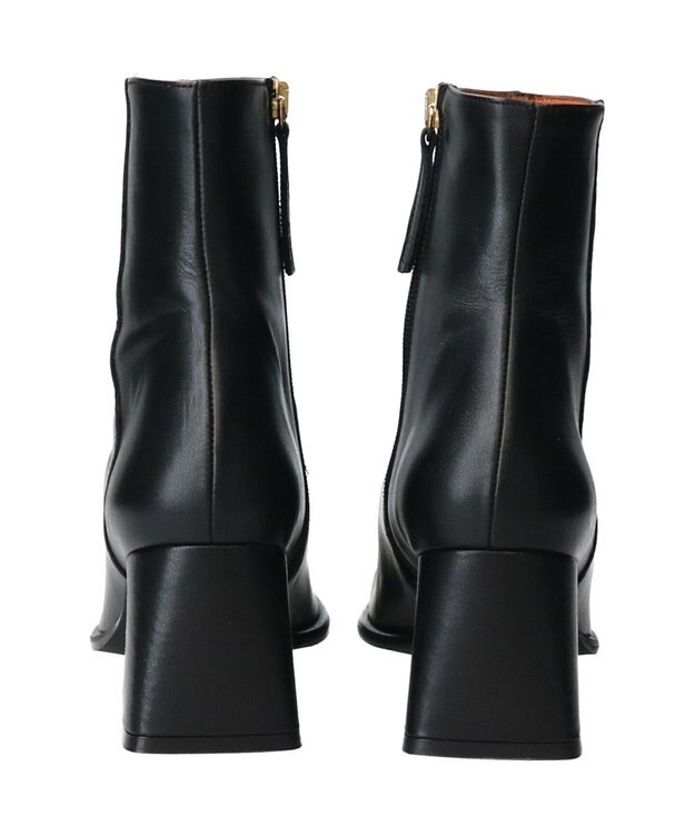 INTER-CHAUSSURES 【ANGEL ALARCON】フレアヒールセンターシームショートブーツ ブラック