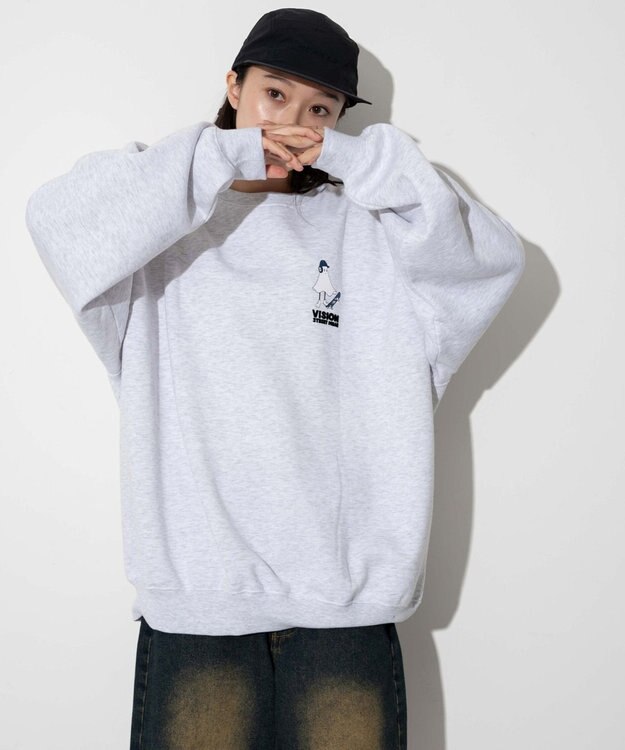 WEGO 【ユニセックス着用ITEM】VISIONゴーストスケータープルオーバー アッシュグレー