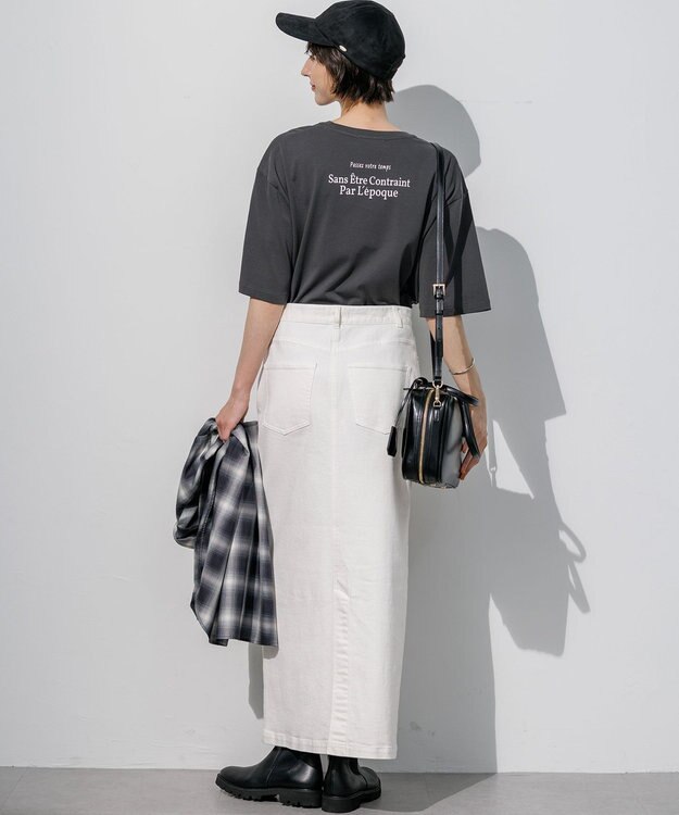 23区 【先行予約】ドロップショルダー メッセージ ロゴTシャツ グレー系