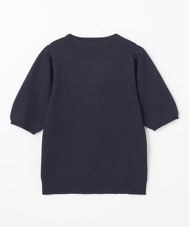 ANY 【マシンウォッシュ】モックネックパフスリーブニット ネイビー