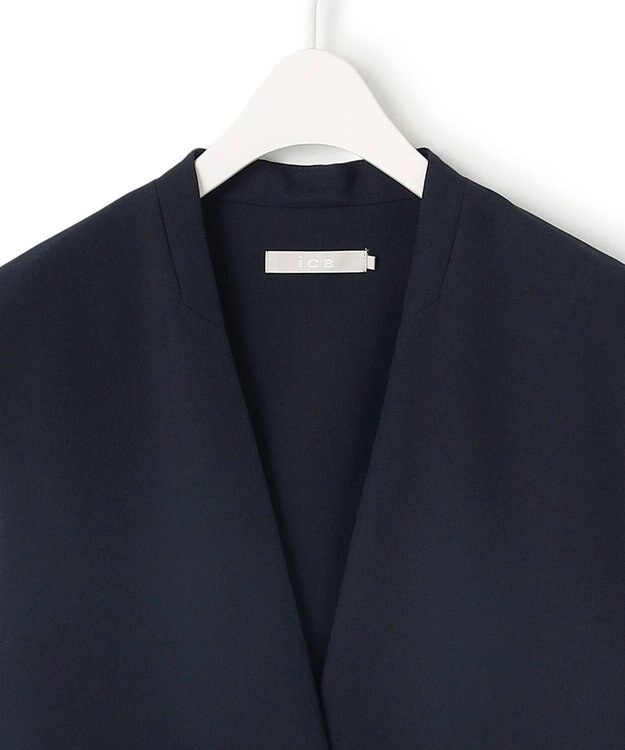 ICB L 【UVケア・接触冷感・速乾・防シワ・洗える】 FluidBackSatin ジレ ネイビー系