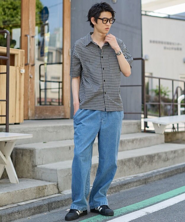 WEGO 【ユニセックス着用ITEM/ウエストゴム】ユルフィットデニムイージーパンツ デニム淡色