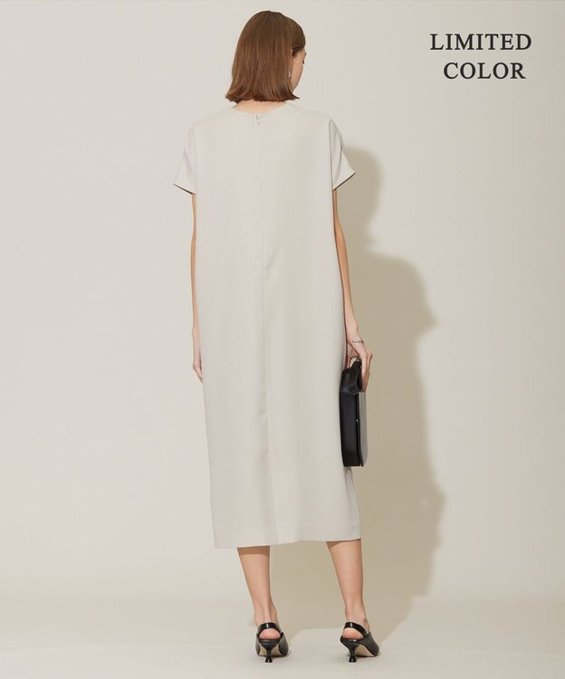 ICB 【接触冷感・UVケア・速乾・洗える】FluidBackSatin レイヤードデザインワンピース トープ系［WEB限定］