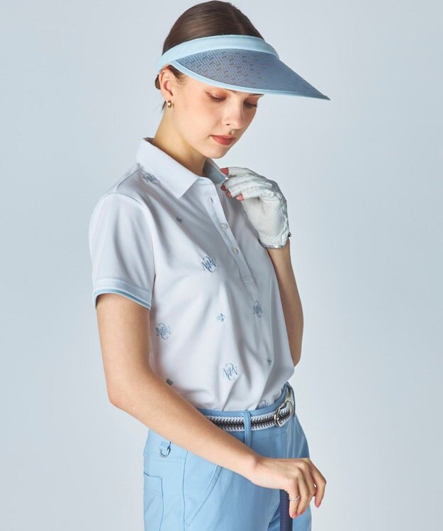 FILA GOLF／marie claire 【Marie claire sports】ロゴ刺繍半袖ポロシャツ ホワイト
