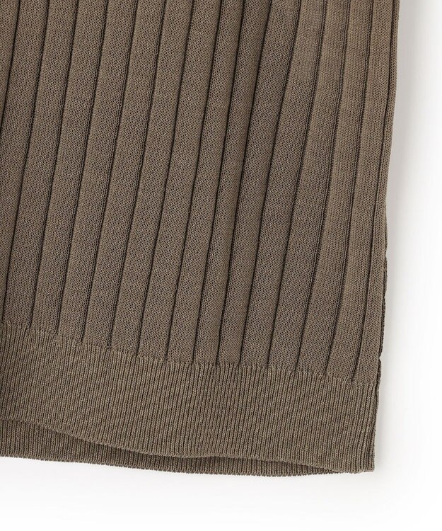 23区 【先行予約】ワイドリブ 五分袖 ポロニット ブラウン系