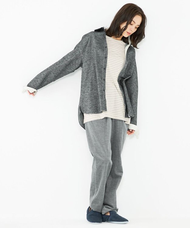 JOSEPH ABBOUD MOUNTAIN 【SPACE／UNISEX】OGスラブシャンブレー シャツ グレー系