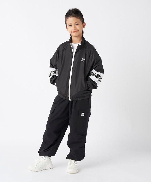 OP／FILA 【FILA】配色切り替えシャカジャケット/キッズ ブラック