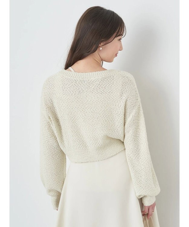 earth music&ecology ポコポコヤーンショートカーディガン Off White